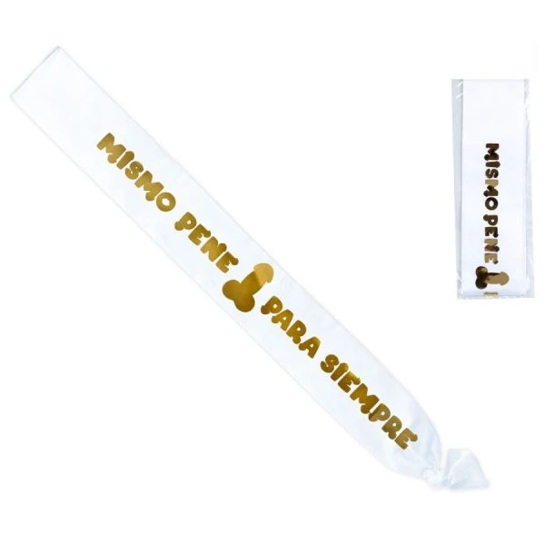 Diablo Picante Metallic Penis White Band Party-sjerp wit/zilver