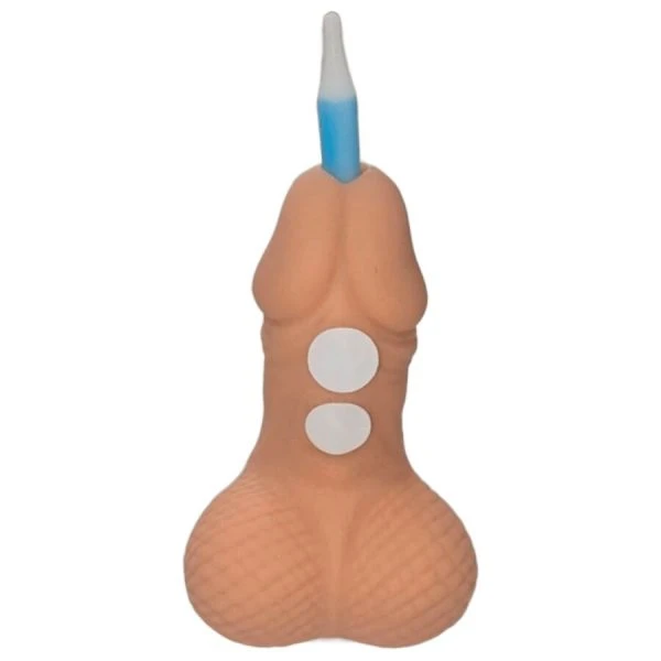 Diablo Picante Penis-verjaardagskaars met cijferlicht, huidskleur