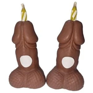 Diablo Picante Penis-verjaardagskaarsen met cijfers, donker, 2 stuks