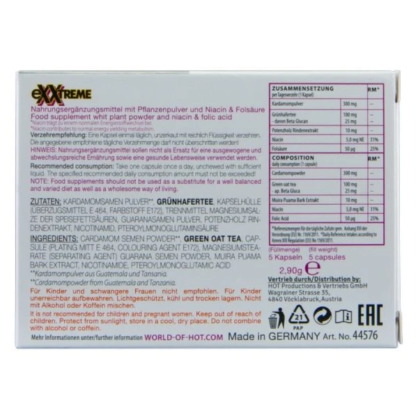 HOT Extra Lubido-capsule voor vrouwen – voedingssupplement 5 capsules