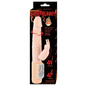Baile Rotations Fire Bunny Vibrator met Rotator en Verwarmingsfunctie, 220x30mm