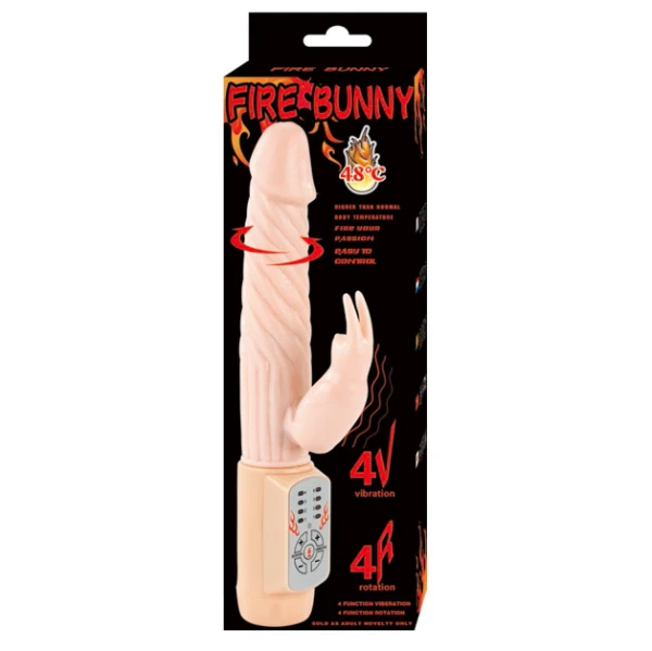 img_22224_7c9a71d2e4192d3cd58a018938e6db4f_1.png Baile Rotations Fire Bunny Vibrator met Rotator en Verwarmingsfunctie, 220x30mm