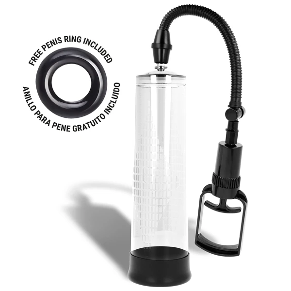Intense FOR HIM Penispomp met manometer, transparant, 20 cm lengte