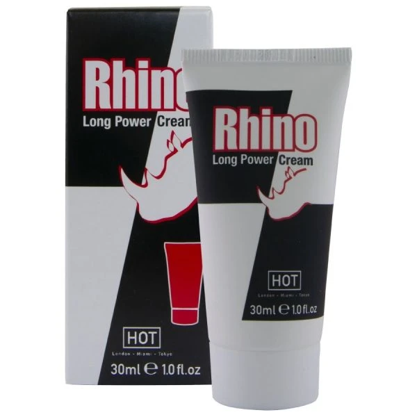HOT Rhino Long Power Cream 30 ml – Vertragingscrème voor mannen met Ginkgo