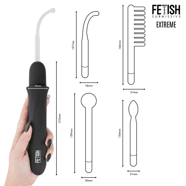 Fetish Submissive Extreme Elektro-Wand-Vibrator met 6 Intensiteiten