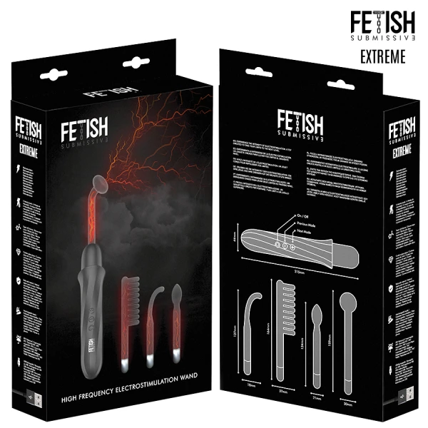 Fetish Submissive Extreme Elektro-Wand-Vibrator met 6 Intensiteiten