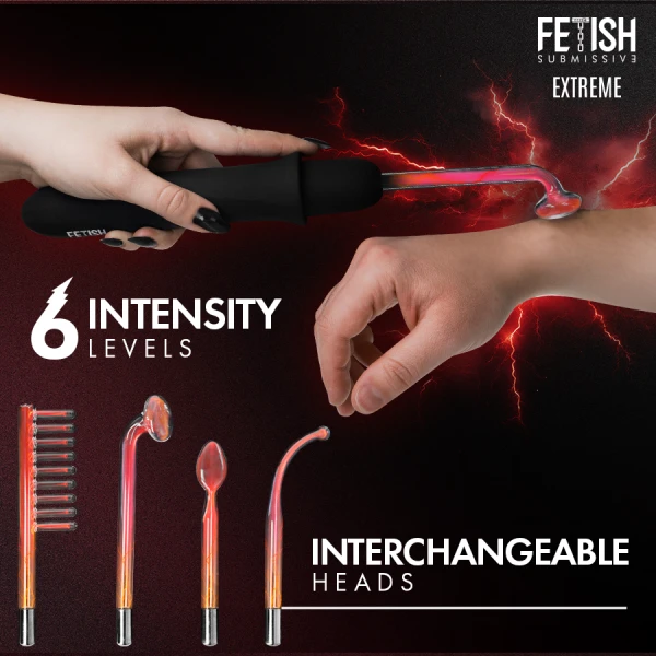Fetish Submissive Extreme Elektro-Wand-Vibrator met 6 Intensiteiten