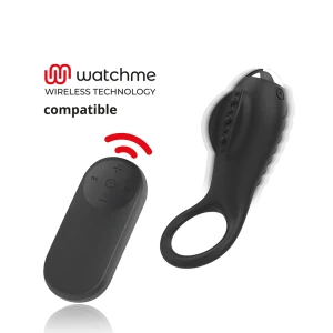 Brilly Glam Alan Ring met Watchme-afstandsbediening, penisring met clitorisstimulator