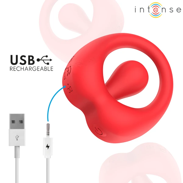 Intense for Him Russell Vibrerende Penisring met Clitorisstimulator rood Intense for Him Russell Vibrerende Penisring met Clitorisstimulator rood