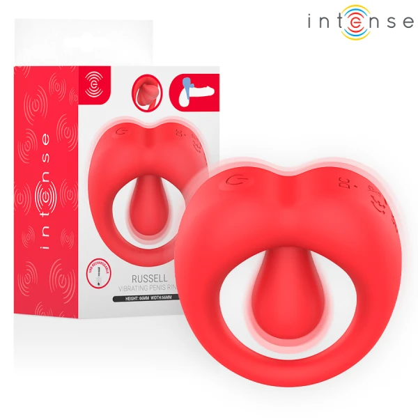 Intense for Him Russell Vibrerende Penisring met Clitorisstimulator rood Intense for Him Russell Vibrerende Penisring met Clitorisstimulator rood