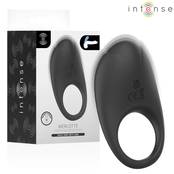 Intense FOR HIM Penisring met Clitorisstimulator Merlotte, zwart