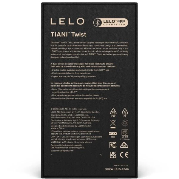 Lelo Tiani Twist Paarvibrator für Paare und Solo, zartrosa