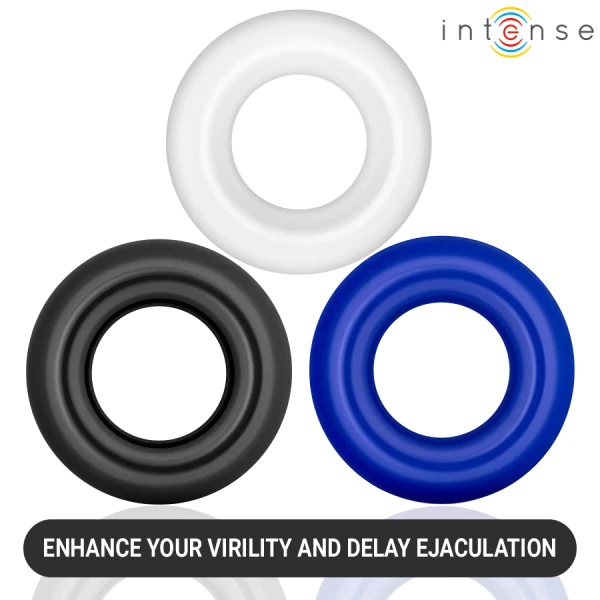Intense FOR HIM Penisring-Set met 3 ringen in verschillende kleuren