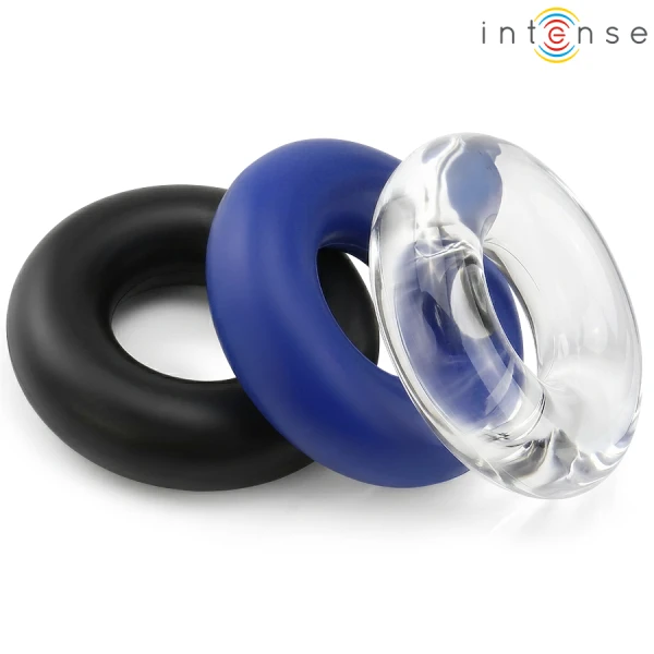 Intense FOR HIM Penisring-Set met 3 ringen in verschillende kleuren