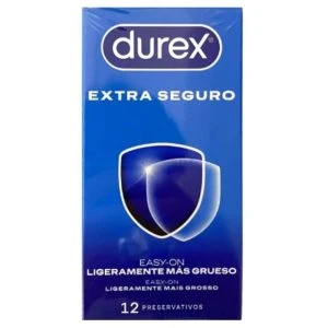 Durex Extra Seguro Condoms 12 Pieces, thick latex, nominal width 56 mm