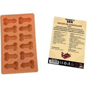 Diablo Picante Silikon-Backform für 12 Penis-Pralinen, Vanille