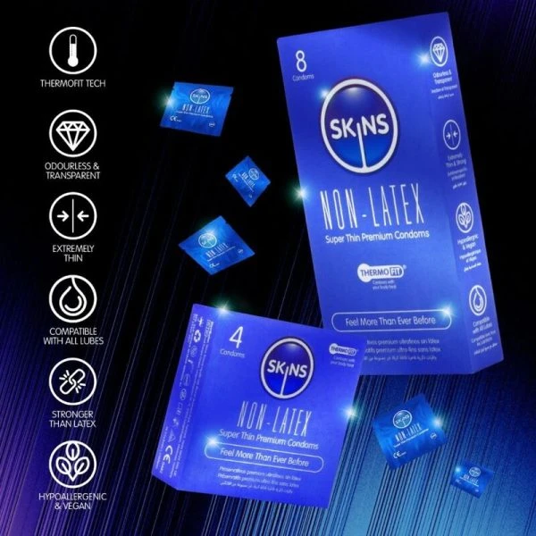 Skins Latexvrije condooms 4-pack, ultradun en transparant