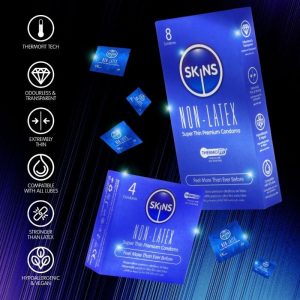 Skins Latexvrije condooms, verpakking van 8 stuks, ultradun en transparant Skins Latexvrije condooms, verpakking van 8 stuks, ultradun en transparant - Afbeelding 4