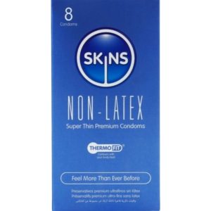 Skins Latexvrije condooms, verpakking van 8 stuks, ultradun en transparant Skins Latexvrije condooms, verpakking van 8 stuks, ultradun en transparant - Afbeelding 1