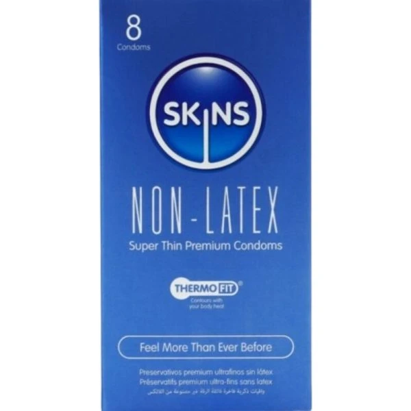 Skins Latexvrije condooms, verpakking van 8 stuks, ultradun en transparant