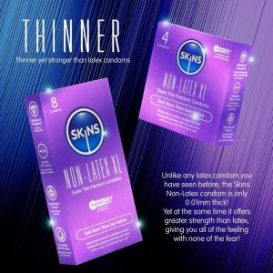 Skins Latexvrije Condooms XL, verpakking van 4 – extreem dun en hypoallergeen Skins Latexvrije Condooms XL, verpakking van 4 – extreem dun en hypoallergeen - Afbeelding 5