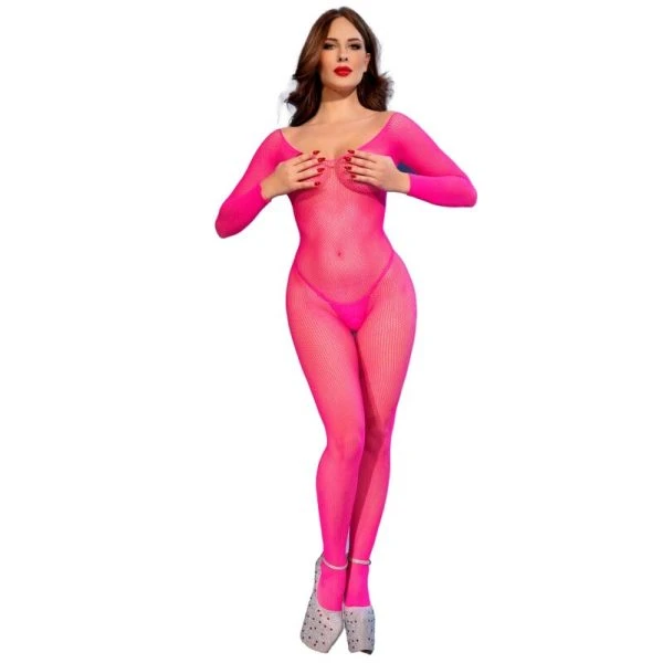 img_225698_f5f955dd3e663a67859b16b9c8119900_1.jpg Chilirose Corsets Neon Pink Mesh Bodystocking S/M