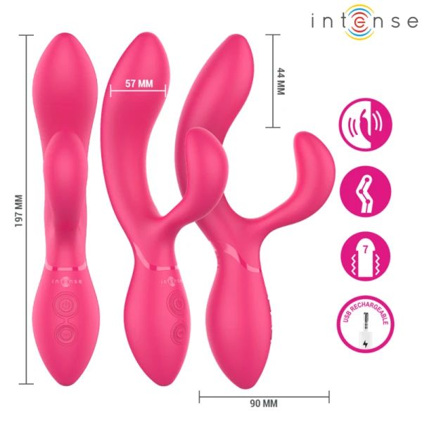 Intense High Tech Charly Beweegbare Vibratiestimulator met Clitorisstimulatie