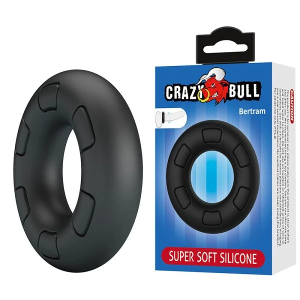 Crazy Bull Bertram Supersoft Silikon-Penisring Zwart