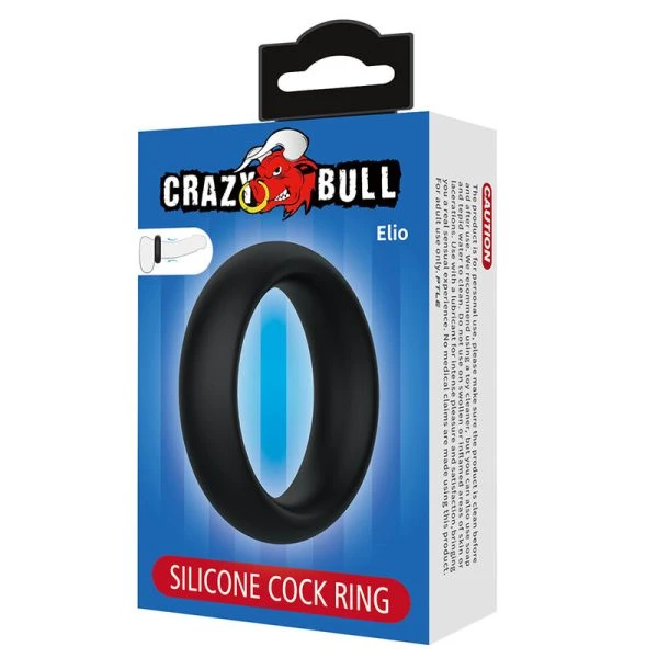 Crazy Bull Elio siliconen penising voor hardere erecties, zwart Crazy Bull Elio siliconen penising voor hardere erecties, zwart