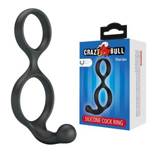 Crazy Bull Double Penis and Testicle Ring in Black Silicone Crazy Bull Double Penis and Testicle Ring in Black Silicone - Image 2
