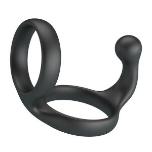 Crazy Bull Double Penis and Testicle Ring in Black Silicone Crazy Bull Double Penis and Testicle Ring in Black Silicone - Image 1