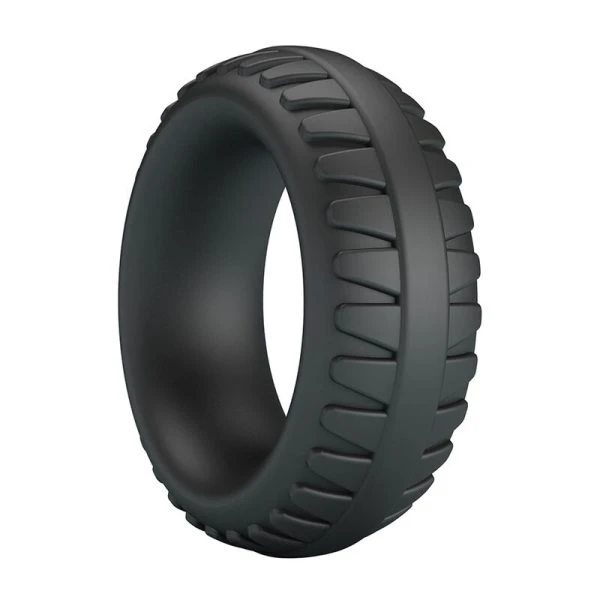 Crazy Bull Merritt Textured Silicone Penis Ring Black