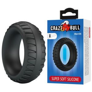 Crazy Bull Merritt Textured Silicone Penis Ring Black Crazy Bull Merritt Textured Silicone Penis Ring Black - Image 1