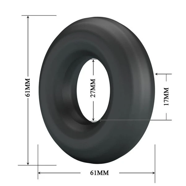 Crazy Bull Urban Supersoft Silicone Penis Ring Black