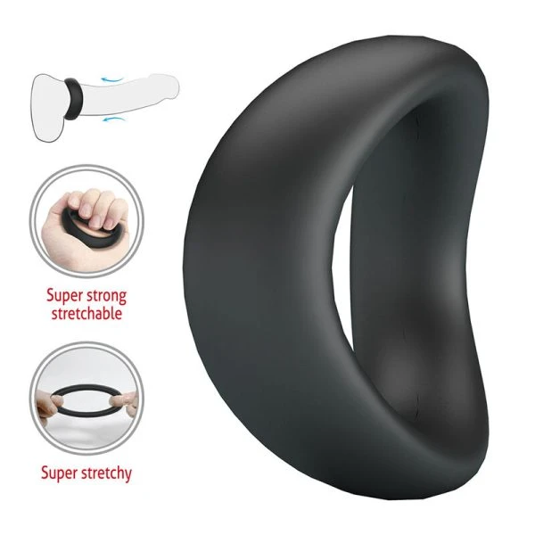 Crazy Bull Valen Silikon-Penisring ergonomisch schwarz
