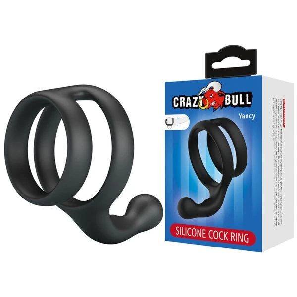 Crazy Bull Yancy Dubbele Balring van siliconen zwart Crazy Bull Yancy Dubbele Balring van siliconen zwart