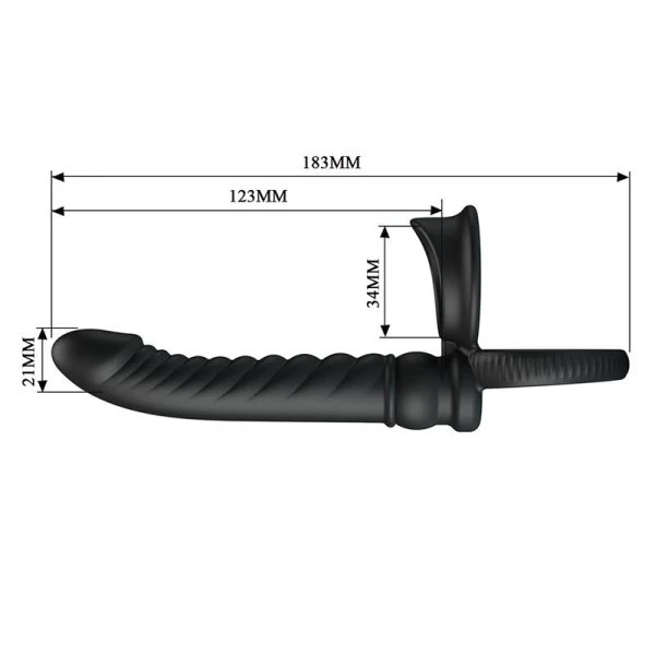 FOR HIM Pretty Love Merritt Anale Vibrator met Ring en 10 Functies, Zwart FOR HIM Pretty Love Merritt Anale Vibrator met Ring en 10 Functies, Zwart