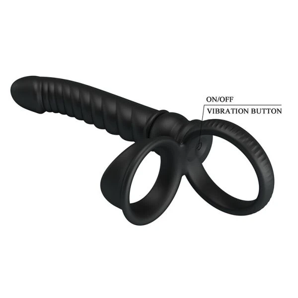 FOR HIM Pretty Love Merritt Anale Vibrator met Ring en 10 Functies, Zwart FOR HIM Pretty Love Merritt Anale Vibrator met Ring en 10 Functies, Zwart