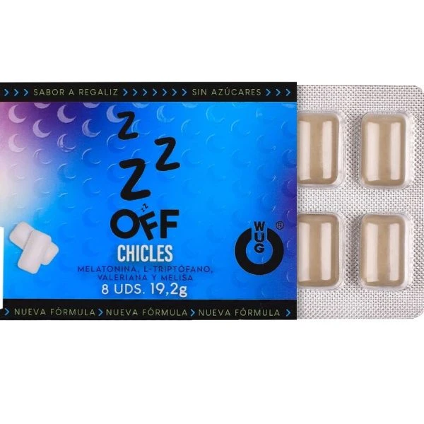 WUG GUM WUG off Kaugummi mit Baldrian und Melatonin, 8 Stück