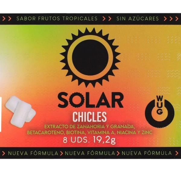 WUG GUM Nahrungsergänzungsmittel-Kaugummi WUG Solar für Hautvorbereitung, 8 Stück