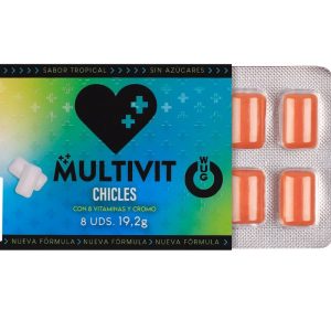 WUG GUM Multivit Kaugummi mit 8 Vitaminen und Chrom, tropischer Geschmack, 8 Stück WUG GUM Multivit Kaugummi mit 8 Vitaminen und Chrom, tropischer Geschmack, 8 Stück – Bild 2