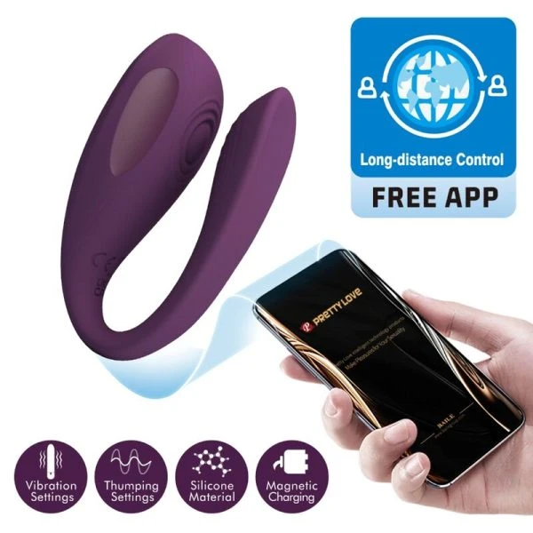 APP Series Pretty Love Aari Clitorisvibrator met App-bediening paars