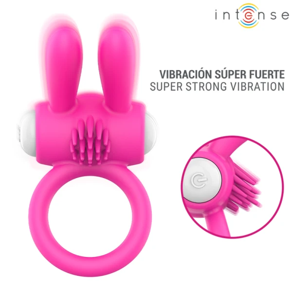 Intense FOR HIM Penisring Hopps met clitorisstimulatie, vibratie, roze