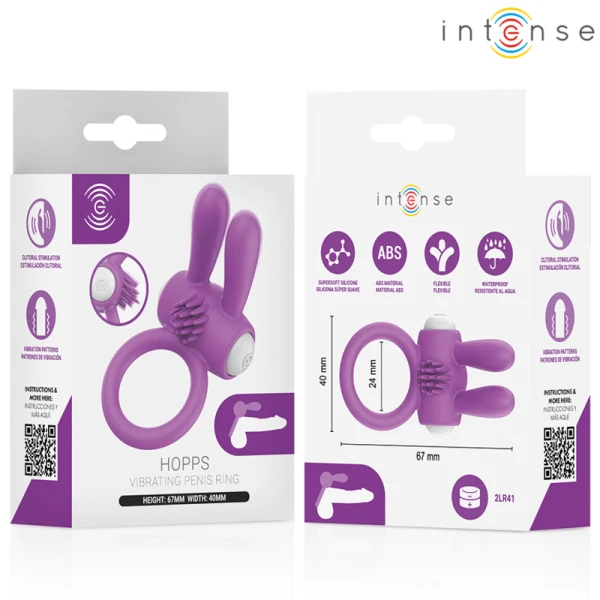 Intense FOR HIM Hopps vibrerende penisring met clitorisstimulatie, paars Intense FOR HIM Hopps vibrerende penisring met clitorisstimulatie, paars