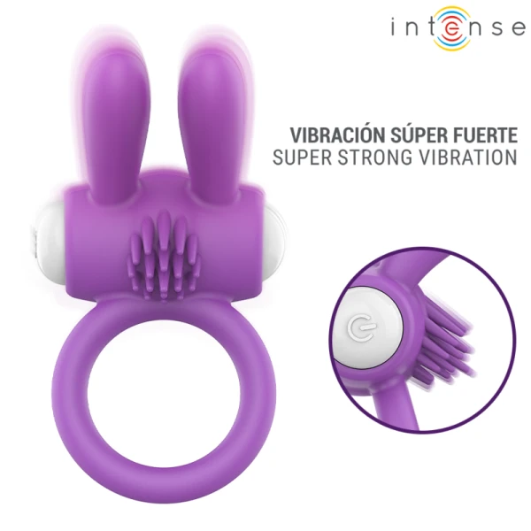 Intense FOR HIM Hopps vibrerende penisring met clitorisstimulatie, paars Intense FOR HIM Hopps vibrerende penisring met clitorisstimulatie, paars