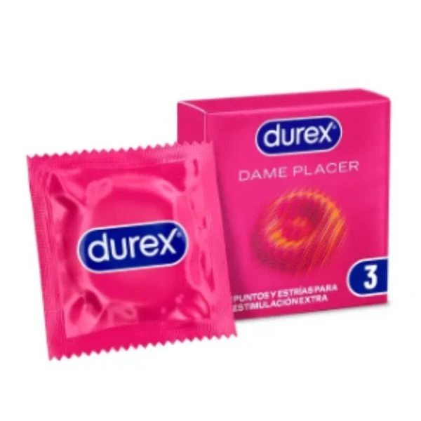Durex Kondome Dame Placer mit Noppen und Rillen, 3 Stück