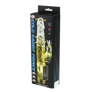 Baile Rotations Rabbit-Vibrator Gold Prince met roterende parels 23 cm