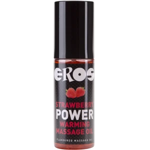 Eros Power Line Massage Oil with Strawberry Flavor and Warming Effect