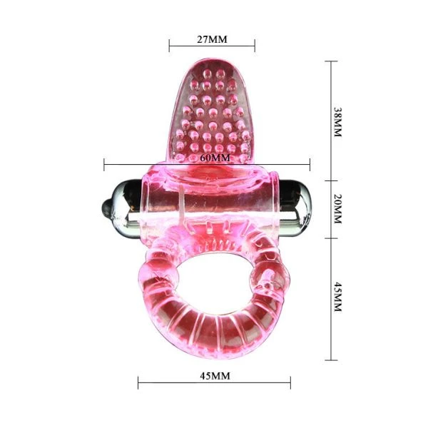 Baile FOR HIM Sweet ABS 10 Rhythms Ring Vibrator Penisring met Clitoris-Stimulator Roze