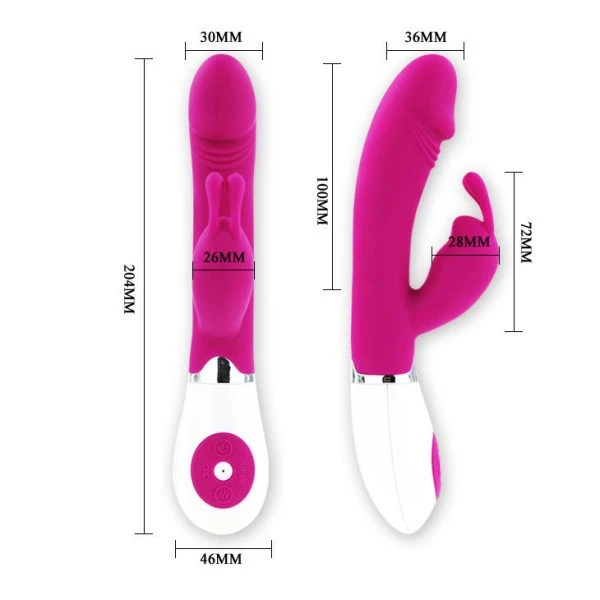 High Tech Pretty Love Ation Vibrator met konijnen-kittelaar, lila/wit High Tech Pretty Love Ation Vibrator met konijnen-kittelaar, lila/wit